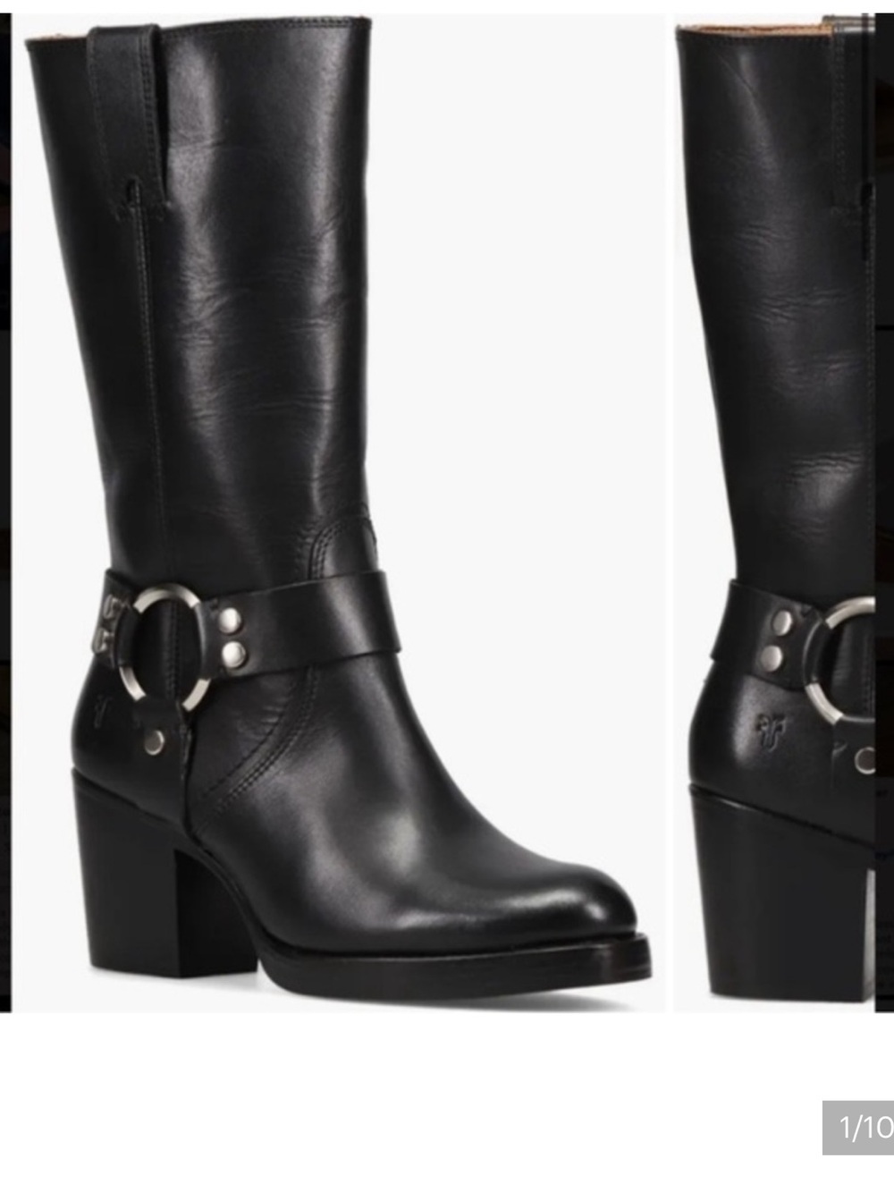 NEW Frye Jean Harness Boots Leather Black Size 8.5